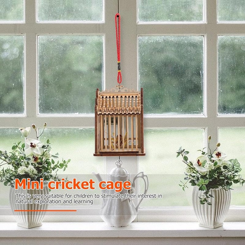 Brown Wooden Grasshopper Cricket Cage Reptile Feeding Box 11 7 5X7cm Storage Transport - Image 5